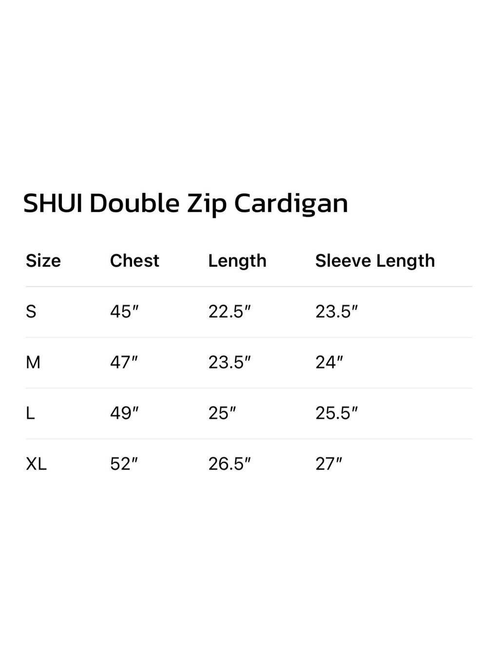 SHUI Double Zip Cardigan